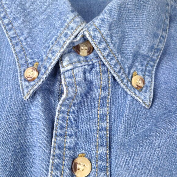 VTG Peregrine Bay Denim Shirt Mens Small Blue WRC Group Button Up Long Sleeve - Picture 4 of 15